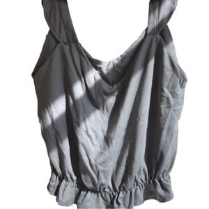 NWT Cotton Sleeveless V-Neck Crop Top with Flared Hem